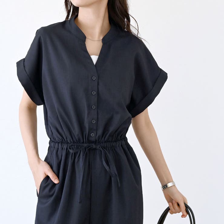 エステルツイルスキッパーオールインワンサロペット[品番
