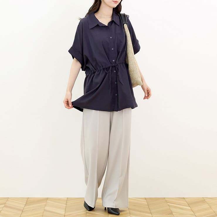 リネンブレンドドロストシャツチュニック | FUNNY COMPANY＋  | 詳細画像14 