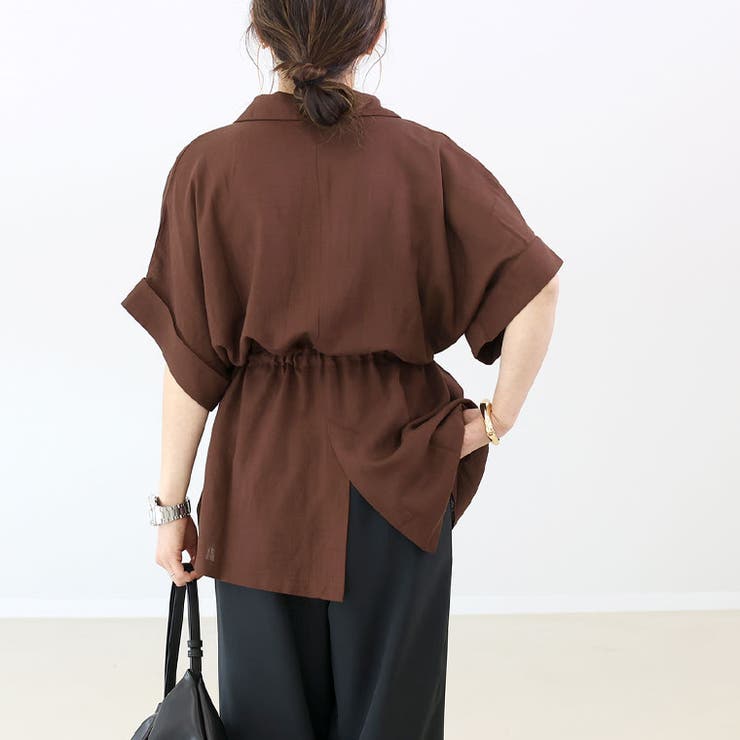 リネンブレンドドロストシャツチュニック | FUNNY COMPANY＋  | 詳細画像16 