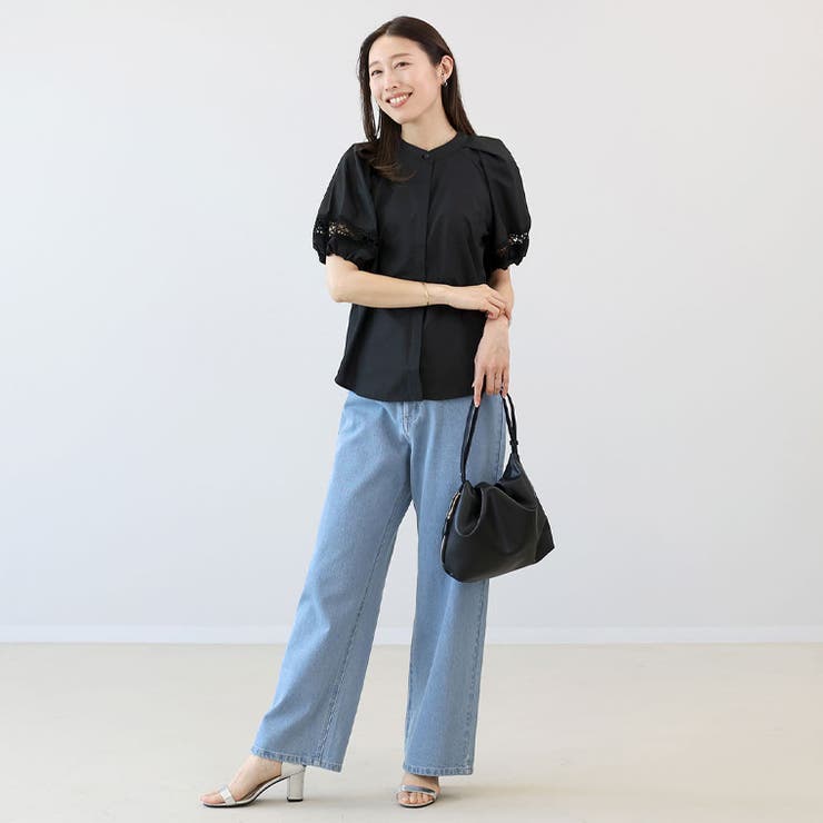 カットレース使いT/C前開きブラウス | FUNNY COMPANY＋  | 詳細画像13 