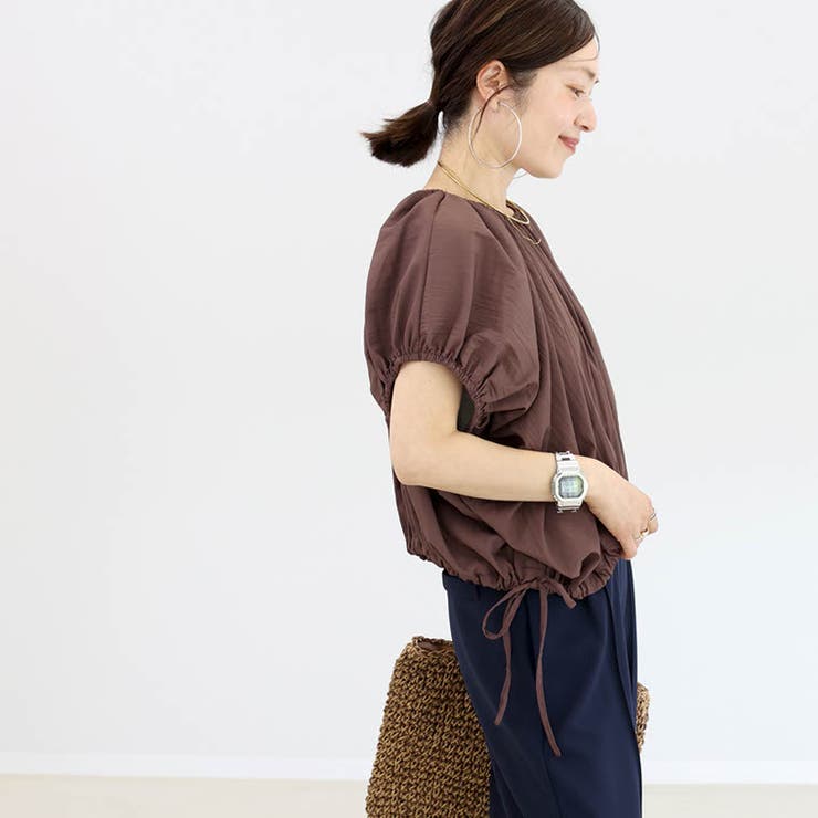 シワ加工裾ドロストギャザーブラウス | FUNNY COMPANY＋  | 詳細画像18 