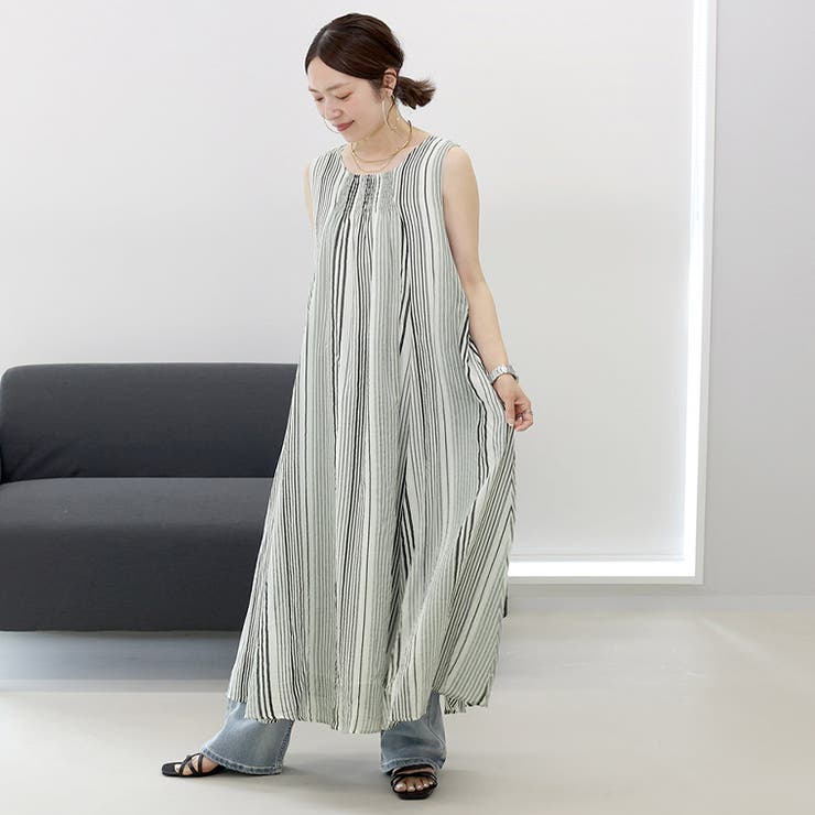 綿ボイルマルチストライプ2WAYワンピース | FUNNY COMPANY＋  | 詳細画像13 