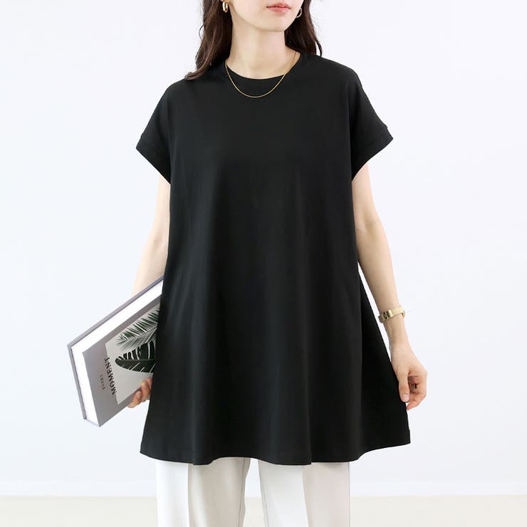 【接触冷感】綿天竺フレンチフレアカットソー | FUNNY COMPANY＋  | 詳細画像16 