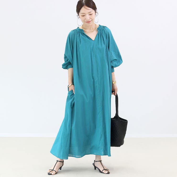 綿ボイルギャザーネックロングワンピース | FUNNY COMPANY＋  | 詳細画像11 