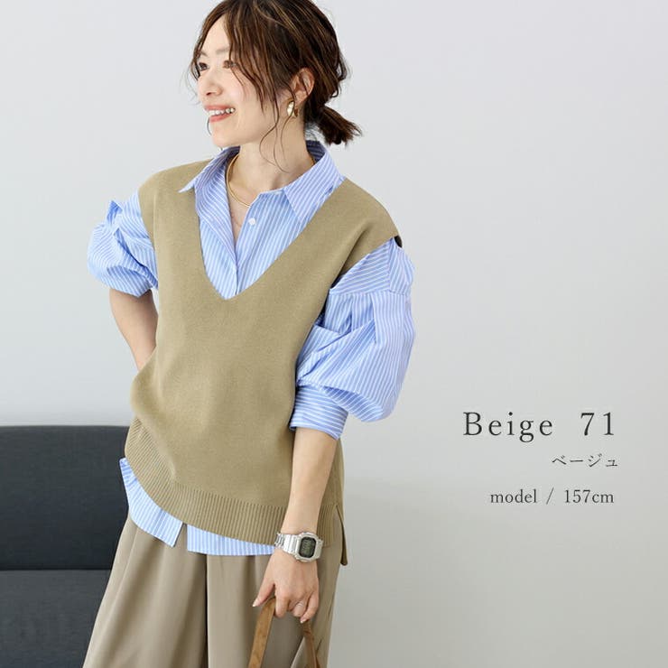 T/RVネックニットベスト | FUNNY COMPANY＋  | 詳細画像17 