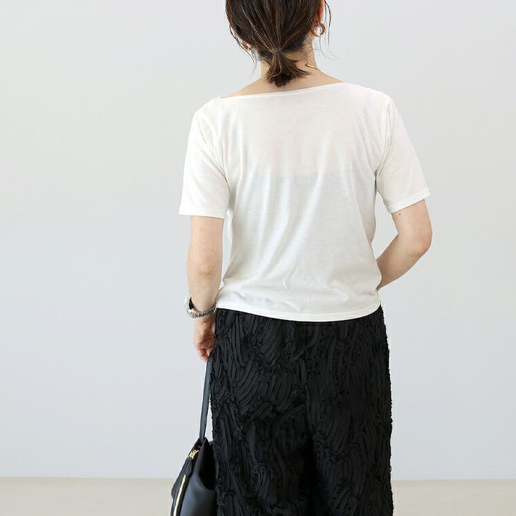 T/C天竺ドレープネック半袖プルオーバー | FUNNY COMPANY＋  | 詳細画像17 