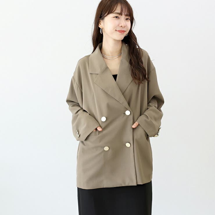 エステルツイルゴールドボタンダブルジャケット | FUNNY COMPANY＋  | 詳細画像15 