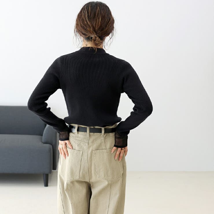 袖シアーハイネックリブニットプルオーバー | FUNNY COMPANY＋  | 詳細画像12 