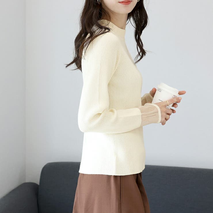 袖シアーハイネックリブニットプルオーバー | FUNNY COMPANY＋  | 詳細画像16 