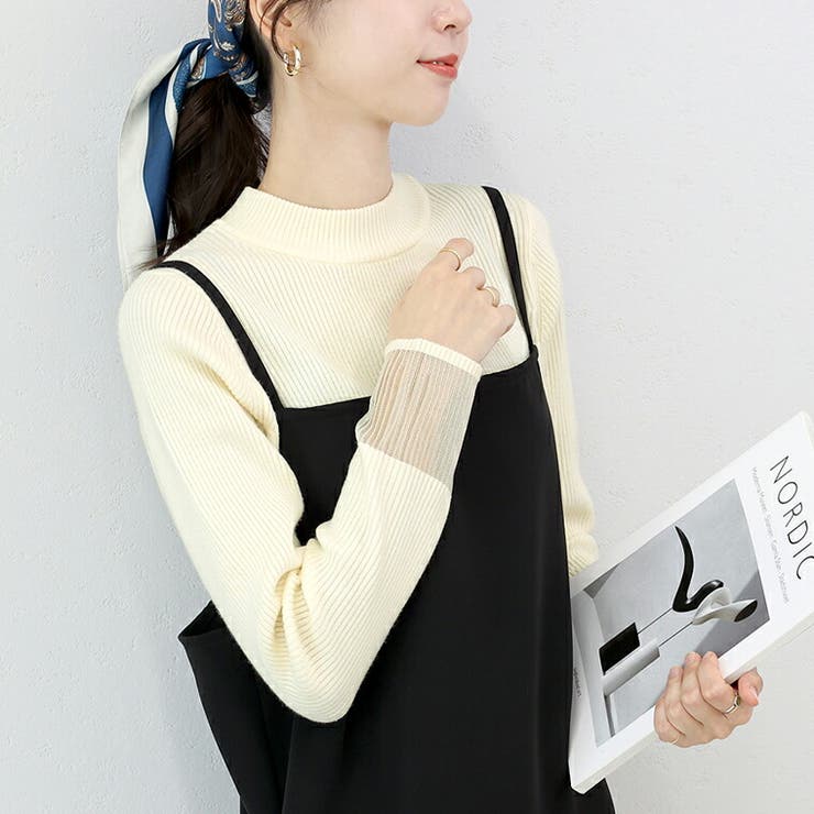 袖シアーハイネックリブニットプルオーバー | FUNNY COMPANY＋  | 詳細画像18 