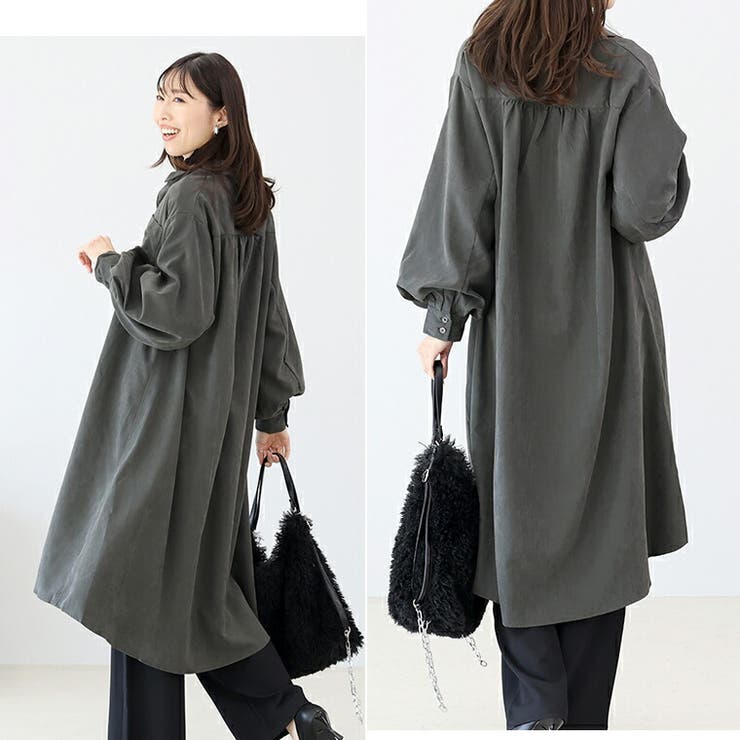 エステル起毛袖ボリュームシャツワンピース | FUNNY COMPANY＋  | 詳細画像13 