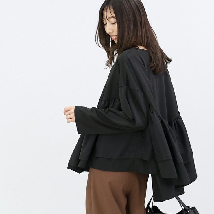 異素材切替フリルブラウス | FUNNY COMPANY＋  | 詳細画像16 