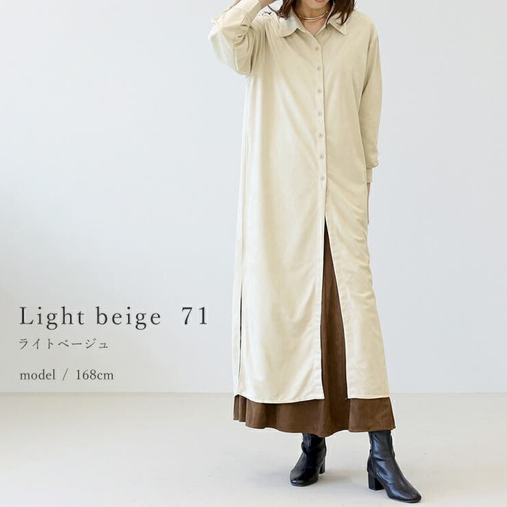 フェイクスエードサイドスリットロングワンピース | FUNNY COMPANY＋  | 詳細画像11 