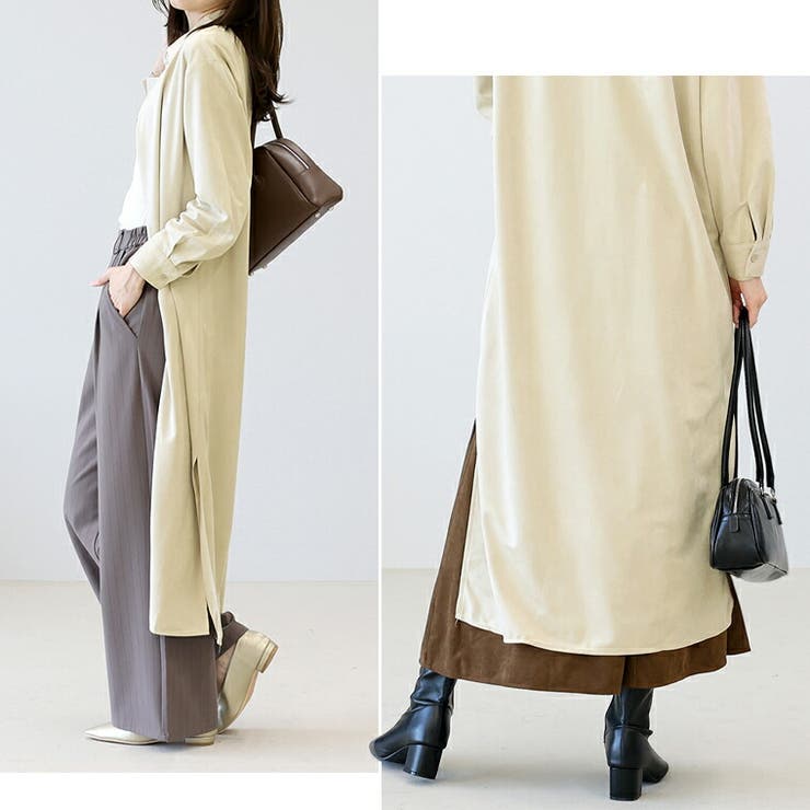 フェイクスエードサイドスリットロングワンピース | FUNNY COMPANY＋  | 詳細画像18 