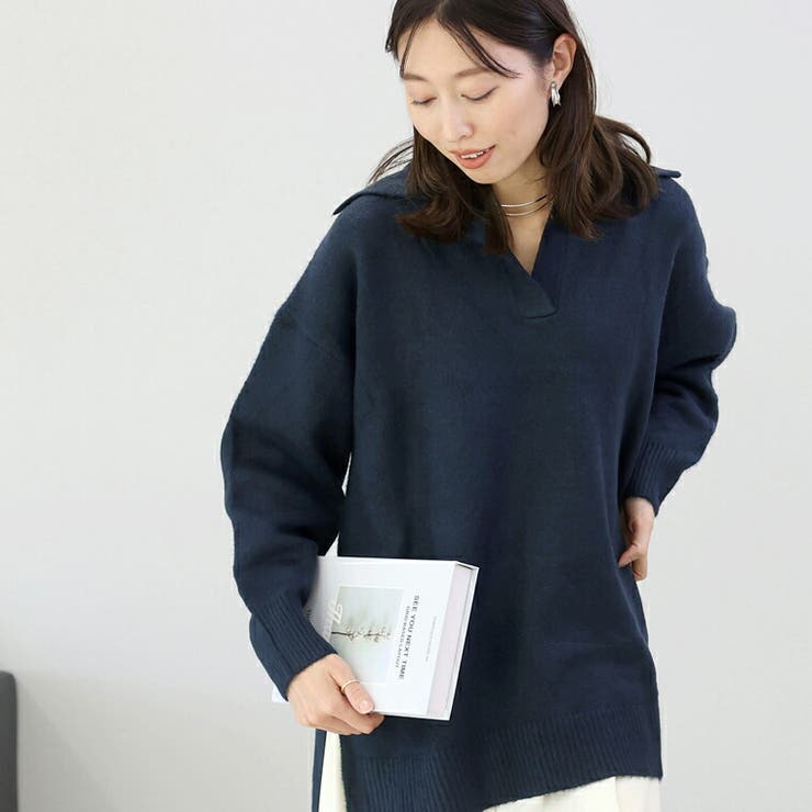 5G天竺サイドスリットスキッパーニットプルオーバー  | FUNNY COMPANY＋  | 詳細画像10 