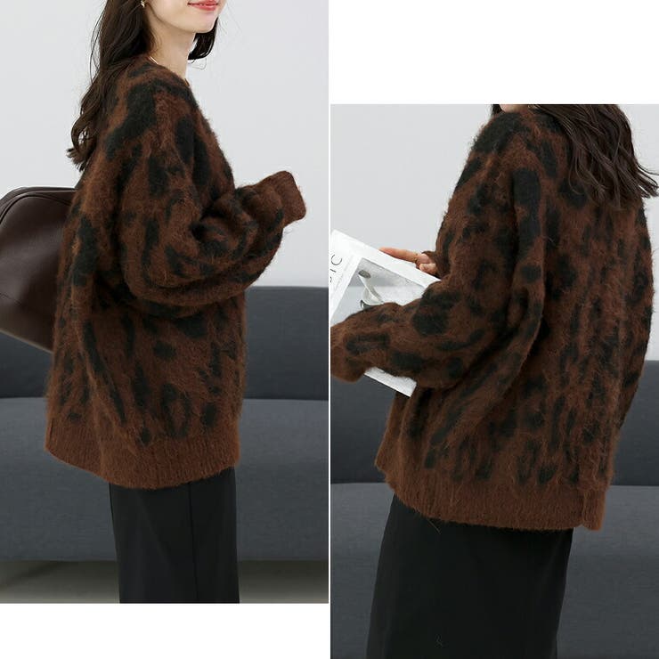 起毛加工レオパードニットプルオーバー | FUNNY COMPANY＋  | 詳細画像13 