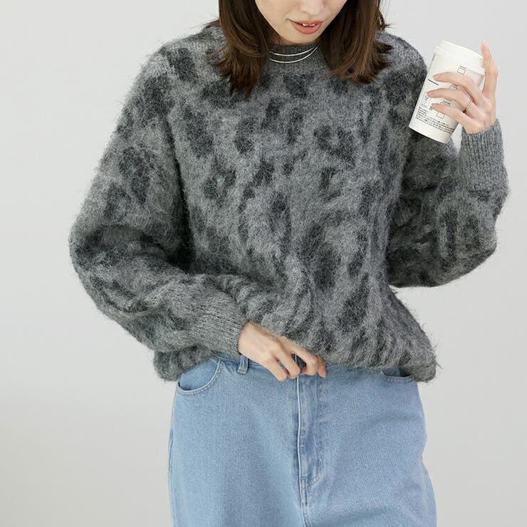 起毛加工レオパードニットプルオーバー | FUNNY COMPANY＋  | 詳細画像19 