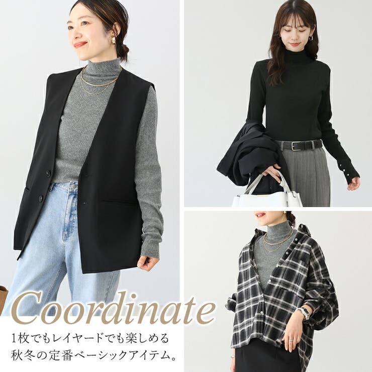 袖ボタンハイネックリブニットプルオーバー | FUNNY COMPANY＋  | 詳細画像18 