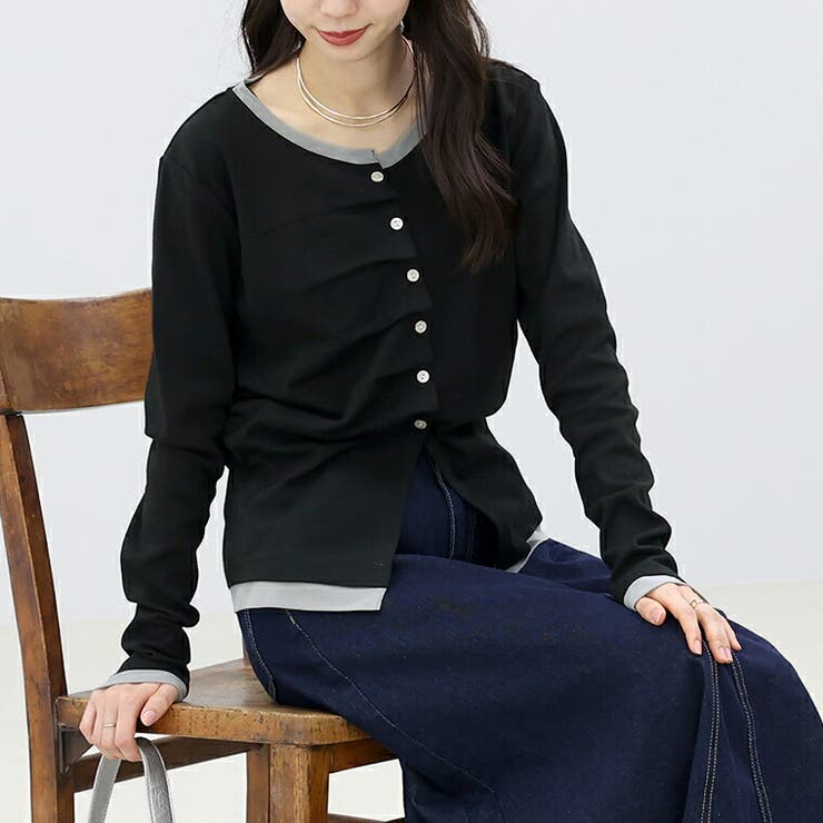 T/Cフライスｘメッシュドレープカーディガン | FUNNY COMPANY＋  | 詳細画像12 