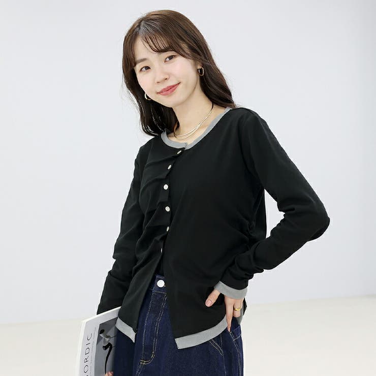 T/Cフライスｘメッシュドレープカーディガン | FUNNY COMPANY＋  | 詳細画像14 