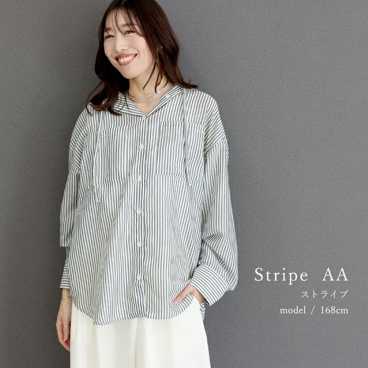 先染めプリントシアーフードシャツ | FUNNY COMPANY＋  | 詳細画像16 