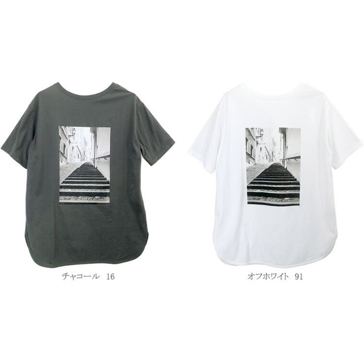 綿天竺ラウンドヘム2WAYフォトTシャツ