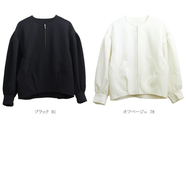 ノーカラー袖タックブルゾン[品番：FNYW0003021]｜FUNNY COMPANY＋