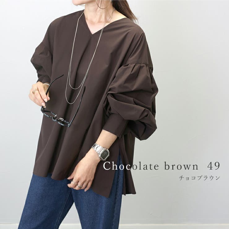 バックギャザー袖ボリュームシャツブラウス | FUNNY COMPANY＋  | 詳細画像18 