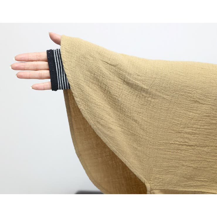 ダブルガーゼ袖口シャーリングVネックシャツ | FUNNY COMPANY＋  | 詳細画像20 