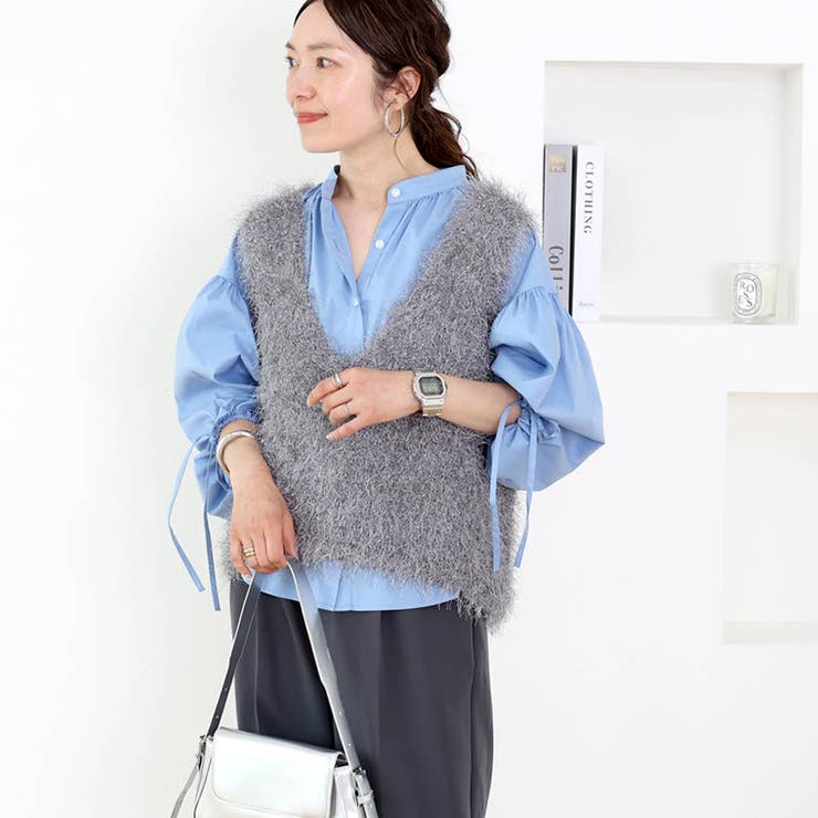 袖リボン前開きシャツブラウス | FUNNY COMPANY＋  | 詳細画像19 