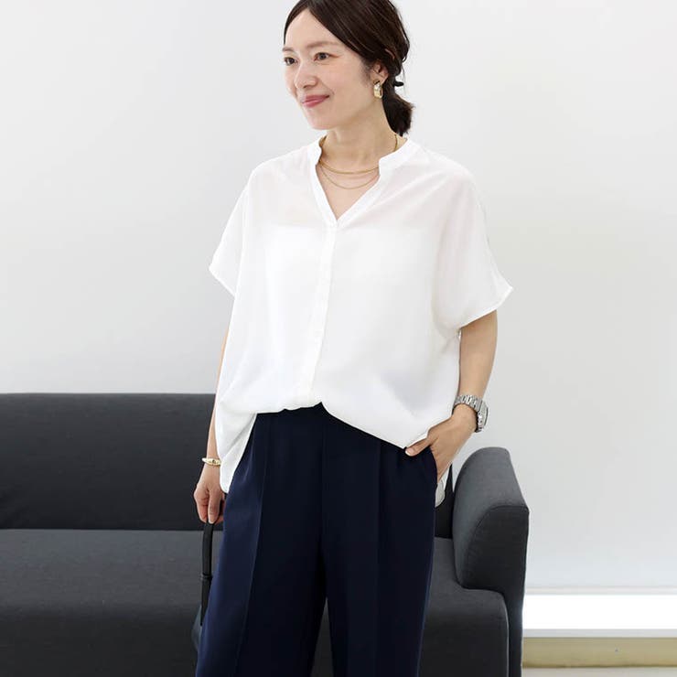 エステルジョーゼットバックフリルフレンチブラウス | FUNNY COMPANY＋  | 詳細画像19 