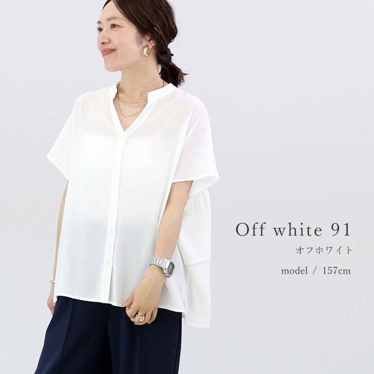 エステルジョーゼットバックフリルフレンチブラウス | FUNNY COMPANY＋  | 詳細画像18 