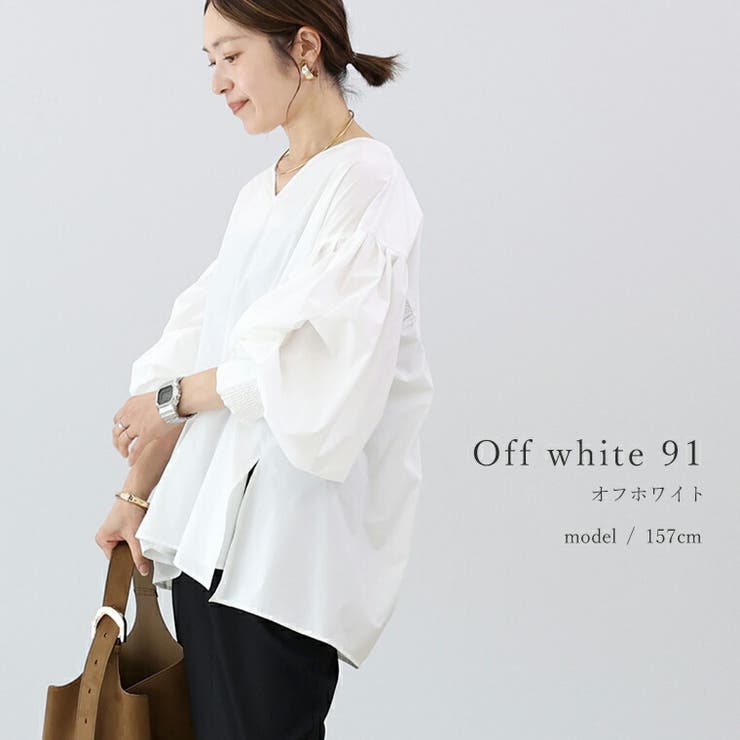 バックギャザー袖ボリュームシャツブラウス | FUNNY COMPANY＋  | 詳細画像19 