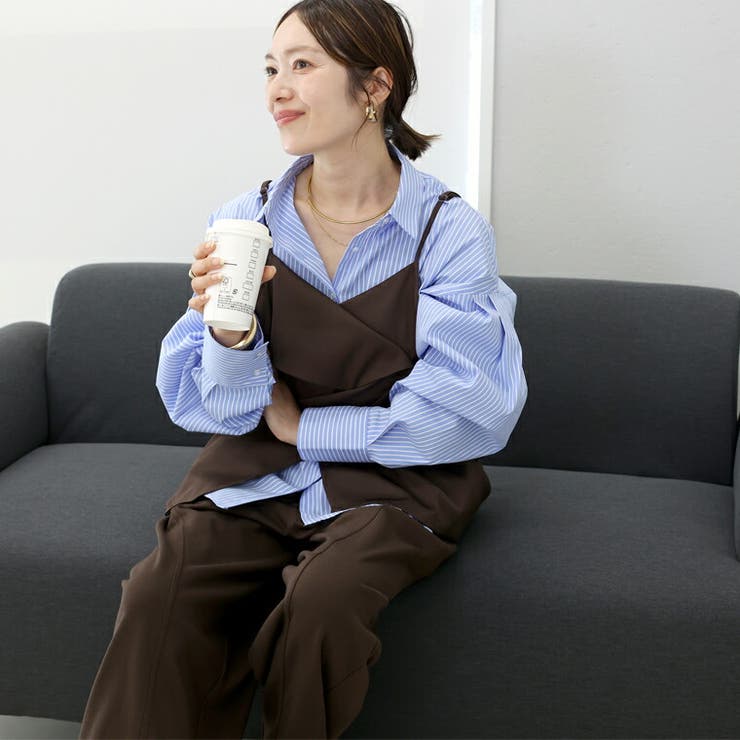 袖タックブロード長袖シャツ | FUNNY COMPANY＋  | 詳細画像12 