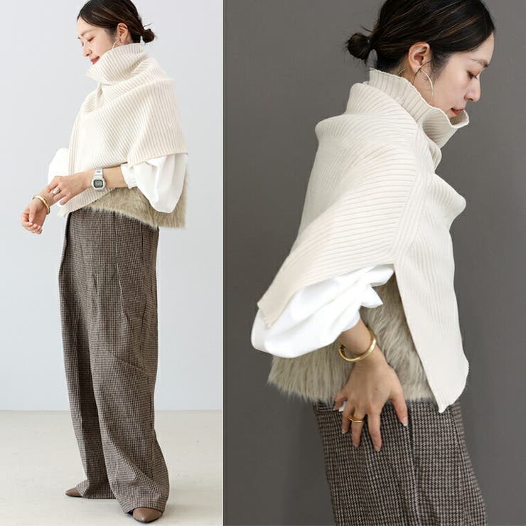 アンチピリングリブ編みケープスヌード | FUNNY COMPANY＋  | 詳細画像11 