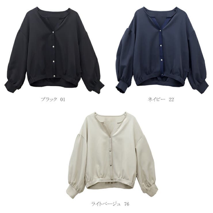 ドットボタンバックフリルジョーゼットブラウス | FUNNY COMPANY＋  | 詳細画像16 