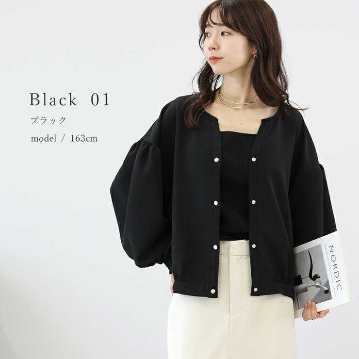 ドットボタンバックフリルジョーゼットブラウス | FUNNY COMPANY＋  | 詳細画像17 