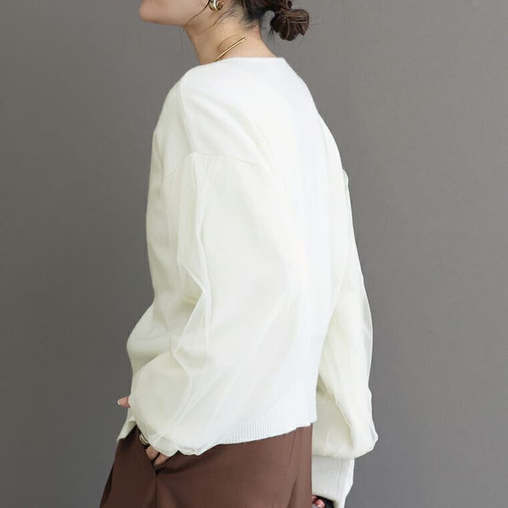 アンチピリング袖チュールダブルジップカーディガン | FUNNY COMPANY＋  | 詳細画像13 