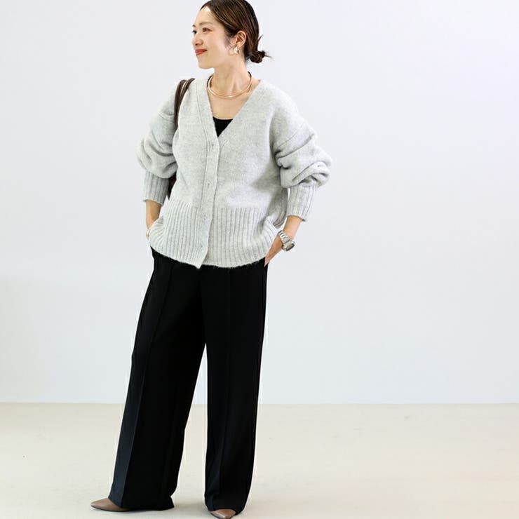 クリアボタンリブ使いVネックカーディガン | FUNNY COMPANY＋  | 詳細画像12 