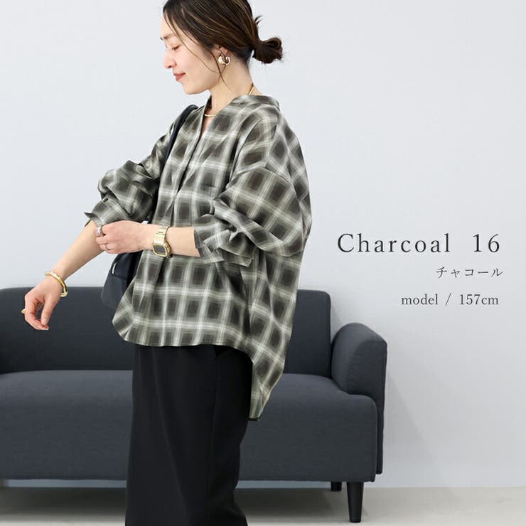 シアーチェックスキッパーシャツ | FUNNY COMPANY＋  | 詳細画像18 