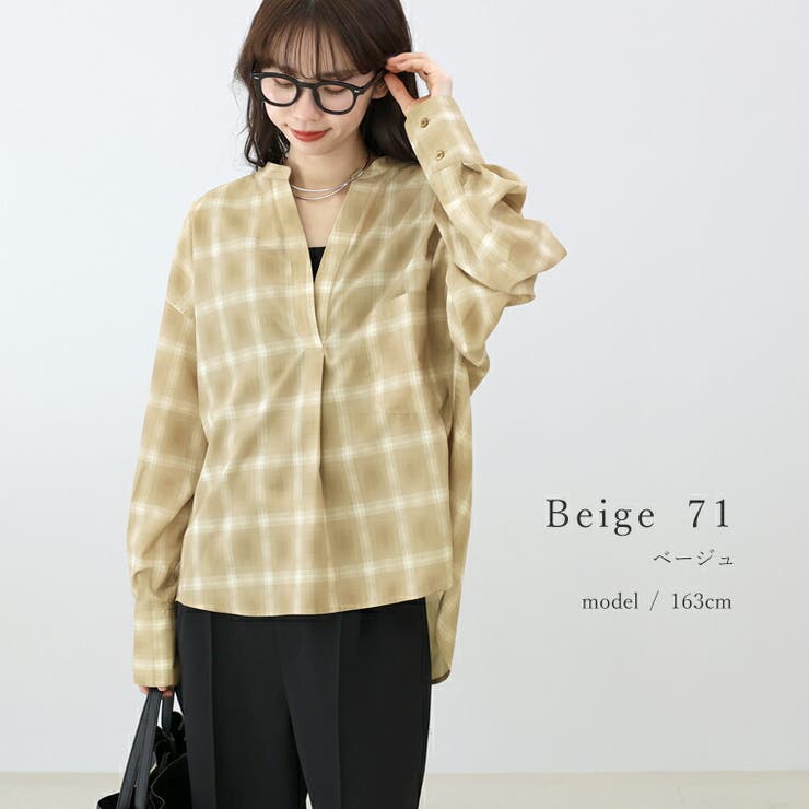 シアーチェックスキッパーシャツ | FUNNY COMPANY＋  | 詳細画像19 