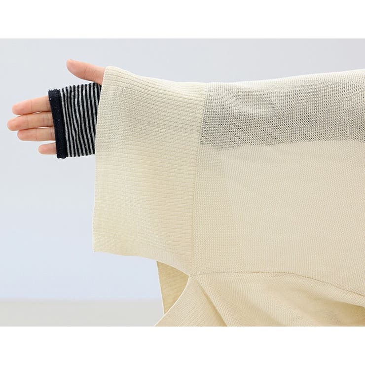 UV加工ガーター編みVネック長袖カーディガン | FUNNY COMPANY＋  | 詳細画像20 