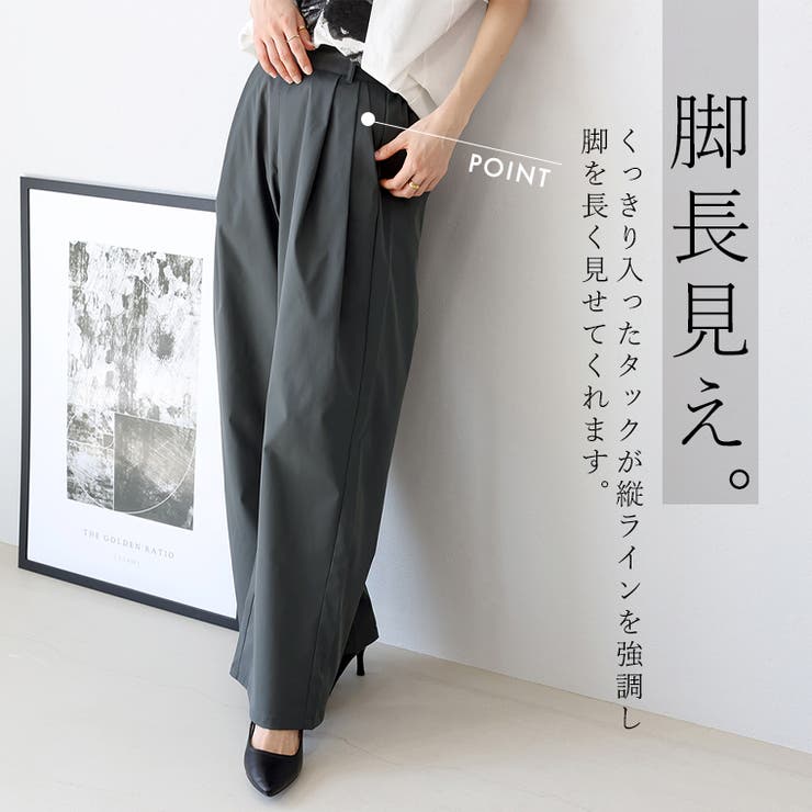 機能素材ツータックイージーワイドパンツ | FUNNY COMPANY＋  | 詳細画像6 