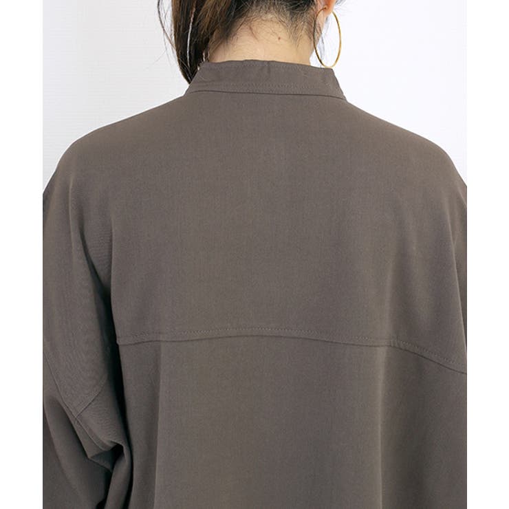 バンドカラーエステルスパンシャツチュニック | FUNNY COMPANY＋  | 詳細画像23 