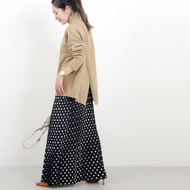 編地切替バックスリットハイネックプルオーバー | FUNNY COMPANY＋  | 詳細画像7 