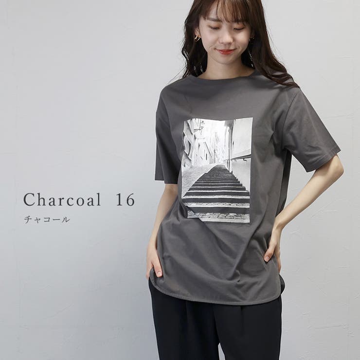 綿天竺ラウンドヘム2WAYフォトTシャツ