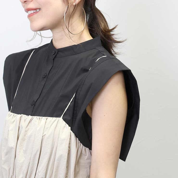 バンドカラースクエアシャツブラウス | FUNNY COMPANY＋  | 詳細画像7 