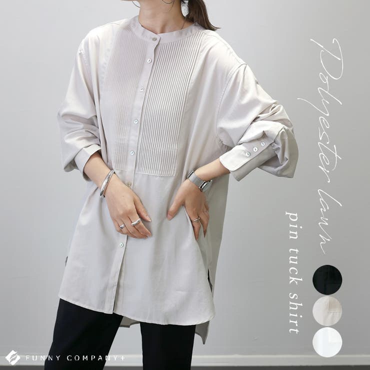 エステルローンピンタックシャツチュニック | FUNNY COMPANY＋  | 詳細画像1 