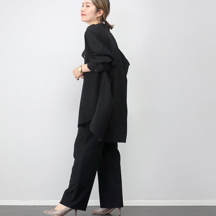 バンドカラーエステルスパンシャツチュニック | FUNNY COMPANY＋  | 詳細画像11 