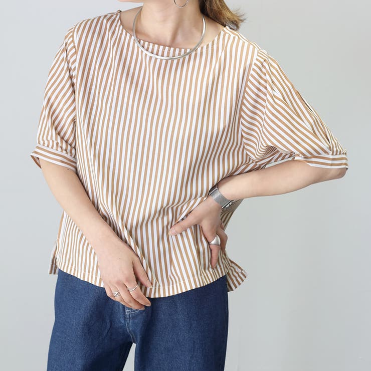 CAHLUMN カウラム　ボーダーカットソー 長袖 CAHLUMN tシャツ CAHLUMN/カウラム Boat Neck Horizontal Stripe